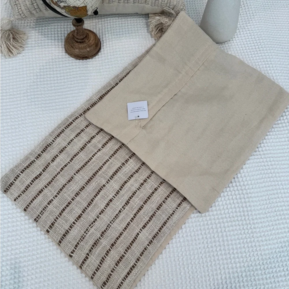 Pom Pom at Home Cream & Brown Striped Pillow case designed for Jojo Body pillow